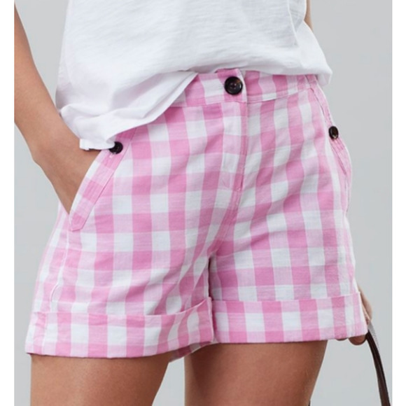 Joules Shorts Joules Pink Plaid Linen Lydia Summer Shorts Poshmark